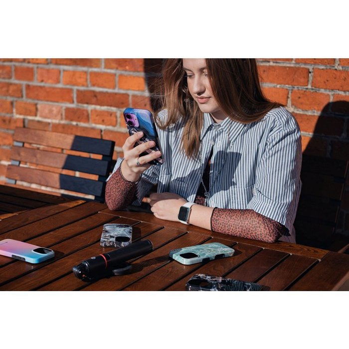 Etui na iPhone 15 PRO MAX Forcell F-Protect Mirage zgodny z MagSafe Military Drop-Test green marble