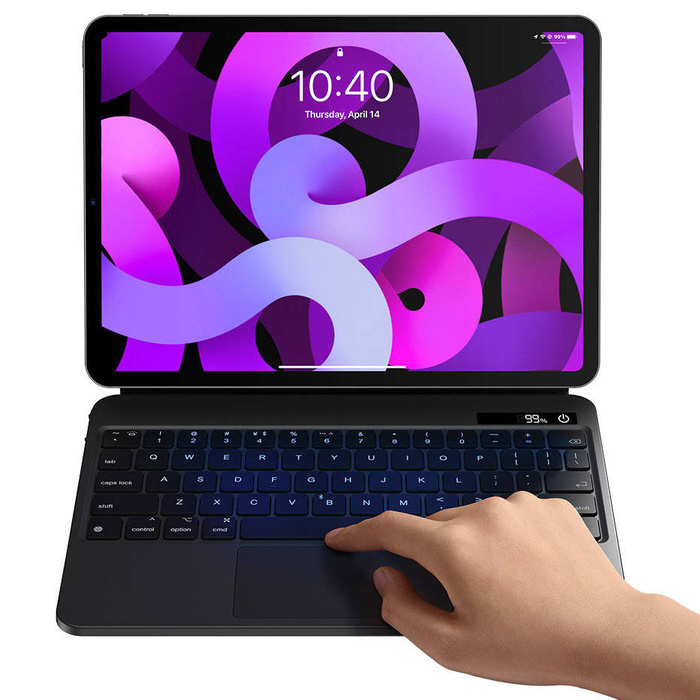 Baseus Brilliance klawiatura bluetooth etui iPad Pro 11'' (2018/2020/2021) / iPad Air 4 10.9'' / iPad Air 5 10.9'' / iPad 10 10.9'' (2022) magnetyczne z klapką podstawka szare