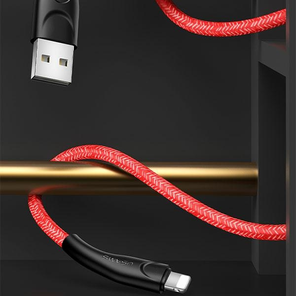 USAMS Kabel pleciony U41 Lightning/USB Fast Charge 1m czerwony/red SJ391USB02 (US-SJ391)