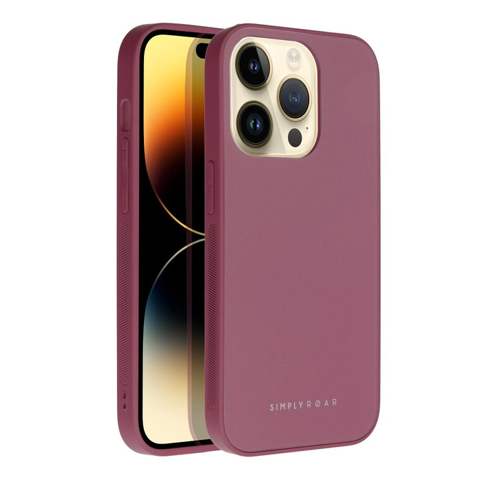 ROAR futerał MATTE GLASS do IPHONE 14 Pro bordowy