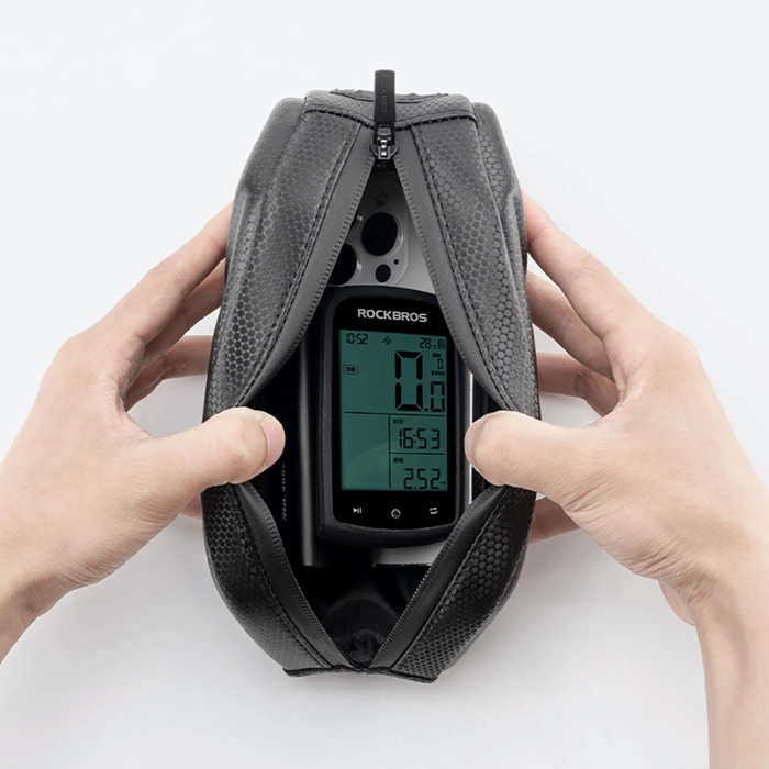 Torba rowerowa Rockbros usztywniana, na ramę, na rurę górną 1,4l – czarna