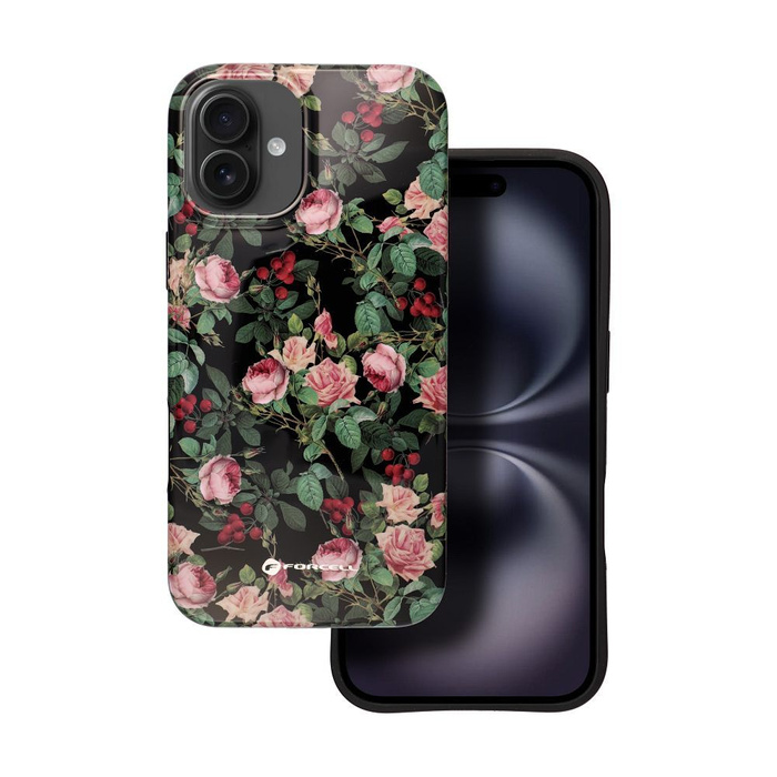 Etui na iPhone 16 PLUS Forcell F-Protect Mirage zgodny z MagSafe Military Drop-Test rose drama