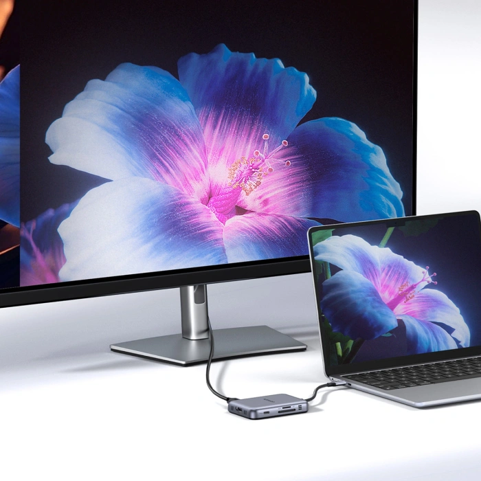 Hub Ugreen USB-C 7w1 HDMI USB-C USB-A SD/TF - szary