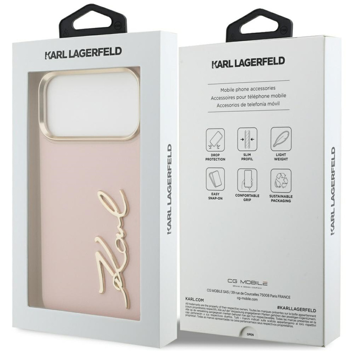 Etui Karl Lagerfeld Karl Script Logo do  iPhone 17 Pro Max różowy