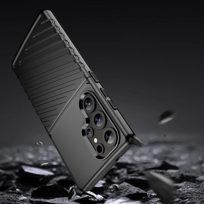 Thunder Case etui do Samsung Galaxy S25 Ultra silikonowy pancerny pokrowiec - czarne