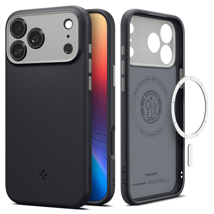 ETUI SPIGEN IPHONE 17 PRO NANO POP MAG MAGSAFE BLACK SESAME