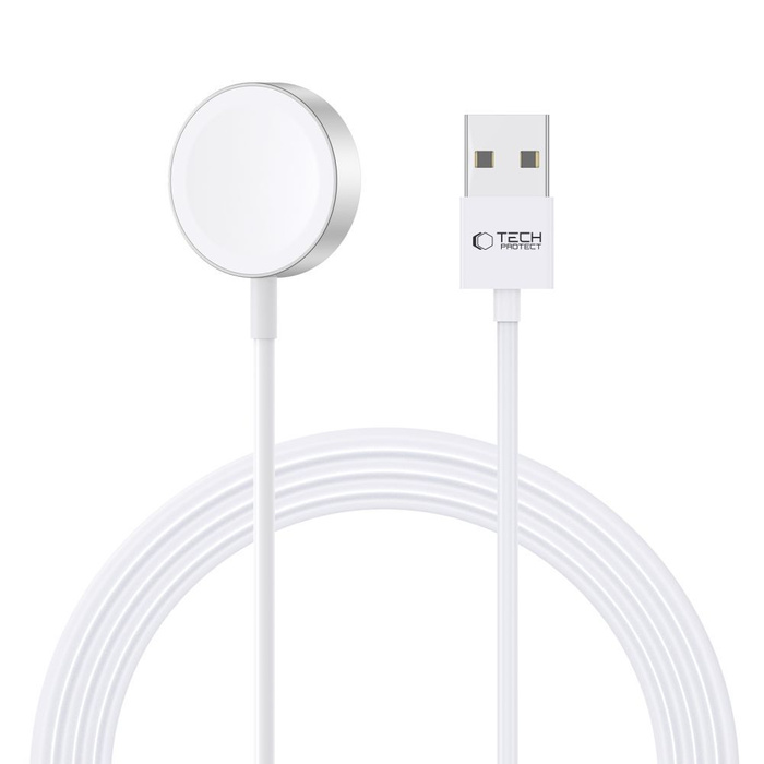 Kabel Magnetyczny Tech-protect Ultraboost Magnetic Charging Cable 120cm Apple Watch Biały