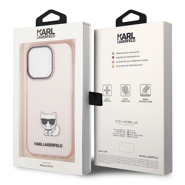 Etui KARL LAGERFELD Apple iPhone 14 Pro Max Transparent Choupette Body Różowy Hardcase