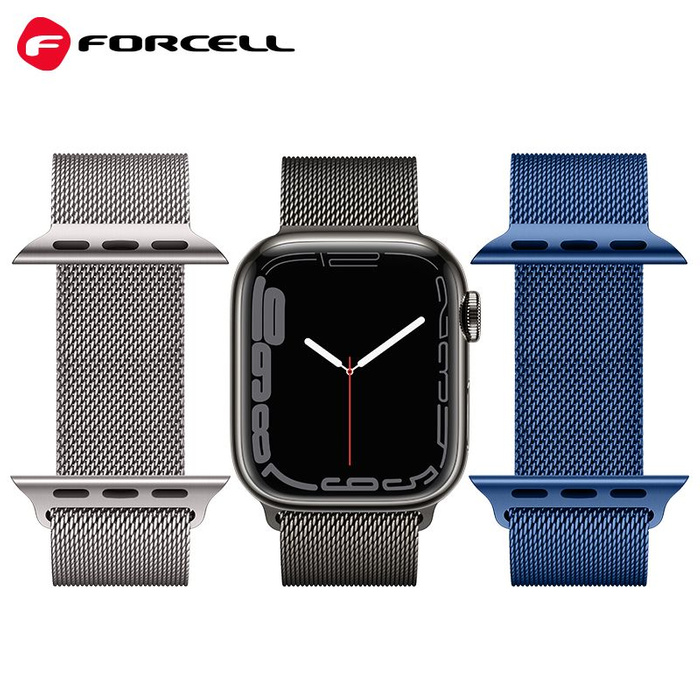 FORCELL F-DESIGN FA03 pasek do APPLE Watch 42 / 44 / 45 / 49 mm niebieski