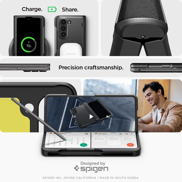 Etui Spigen Slim Armor Pro Pen Galaxy Z Fold 5 Black Case