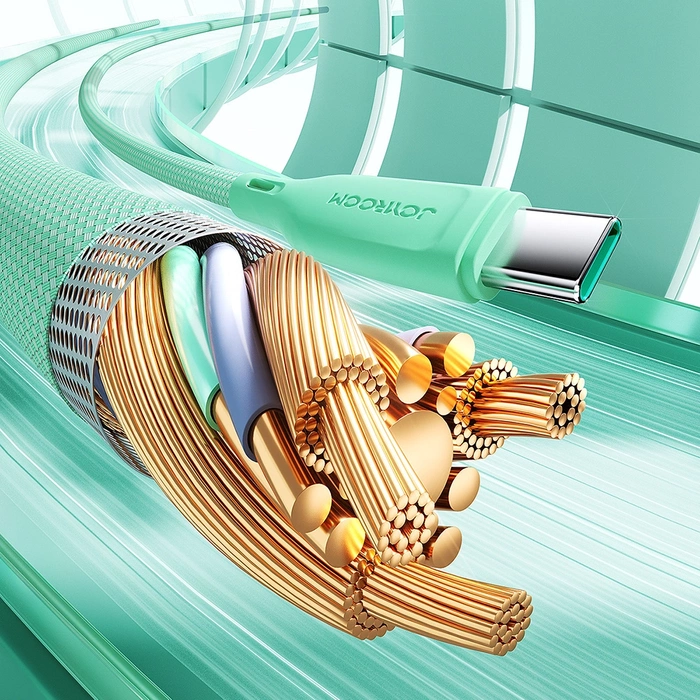 Kabel Joyroom Multi-Color Series SA34-CC3 USB-C / USB-C 60W szybki transfer 1m - biały