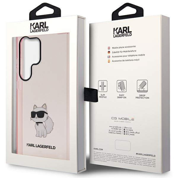 Etui Karl Lagerfeld Klhcs23lhnchtcp S23 Ultra S918 Różowy/pink Hardcase Ikonik Choupette Case
