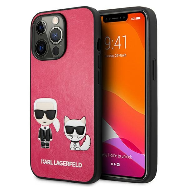 Etui KARL LAGERFELD Apple iPhone 13 13 Pro Ikonik Karl & Choupette Fuksja Hardcase