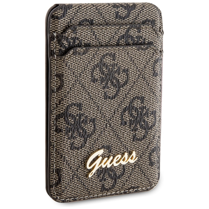 Guess Wallet Card Slot Stand GUWMSHG4SHW brązowy/brown MagSafe 4G Classic Logo