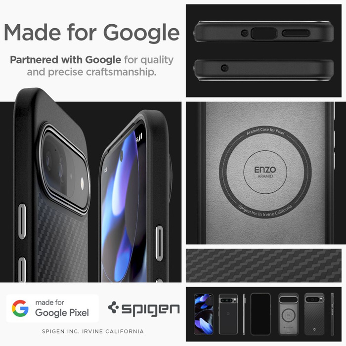 Etui SPIGEN ENZO ARAMID GOOGLE PIXEL 9 PRO XL MATTE BLACK