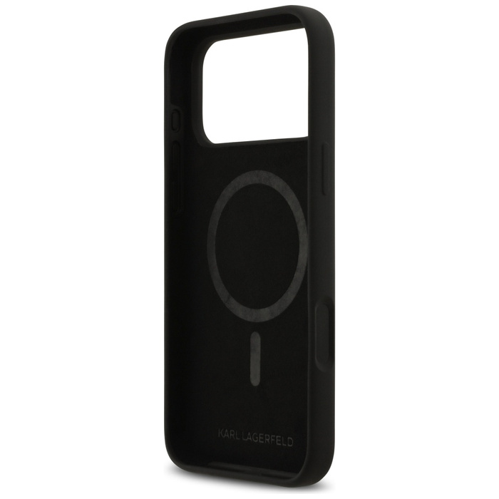 Etui Karl Lagerfeld Silicone K&C Sketch  & Logo MagSafe do iPhone 17 Pro Max czarny