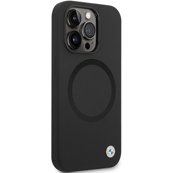 Etui BMW BMHMP14LSILBK2 iPhone 14 Pro 6.1" czarny/black Signature Liquid Silicone MagSafe Case