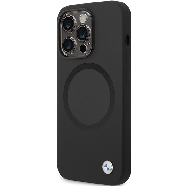 Etui BMW BMHMP14LSILBK2 iPhone 14 Pro 6.1" czarny/black Signature Liquid Silicone MagSafe Case
