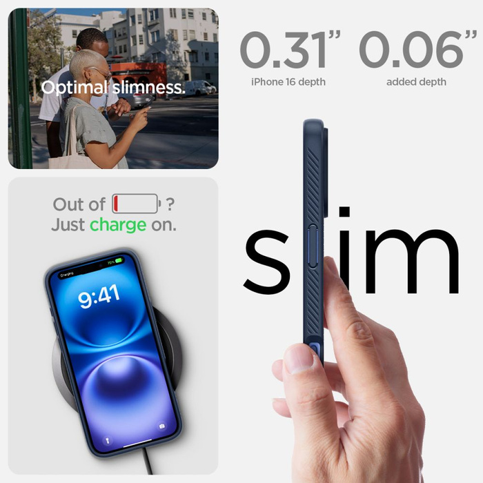 Etui iPhone 16 Spigen Liquid Air Navy Blue