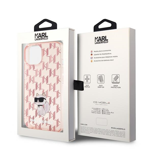 Etui Karl Lagerfeld KLHCP15SHNCMKLP iPhone 15 6.1" różowy/pink hardcase Monogram Choupette Case