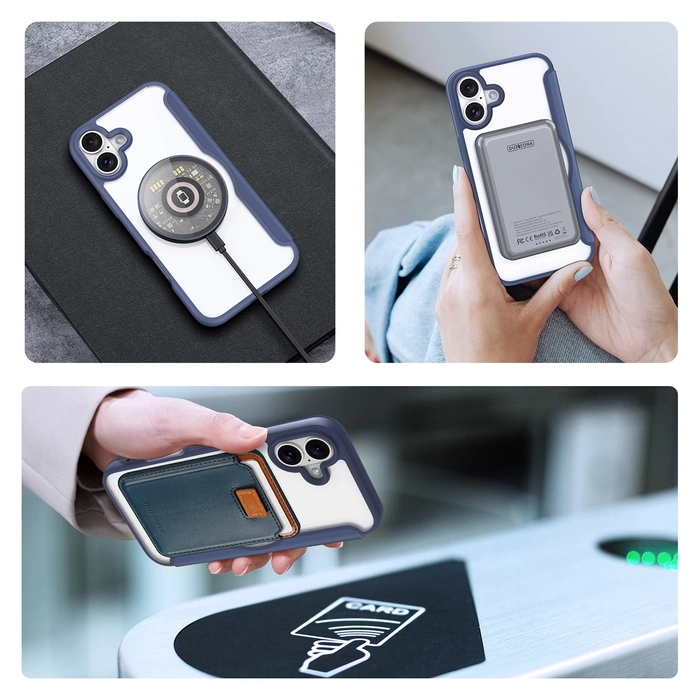 Etui Dux Ducis Skin X Pro na iPhone 16 z MagSafe i klapką - niebieskie