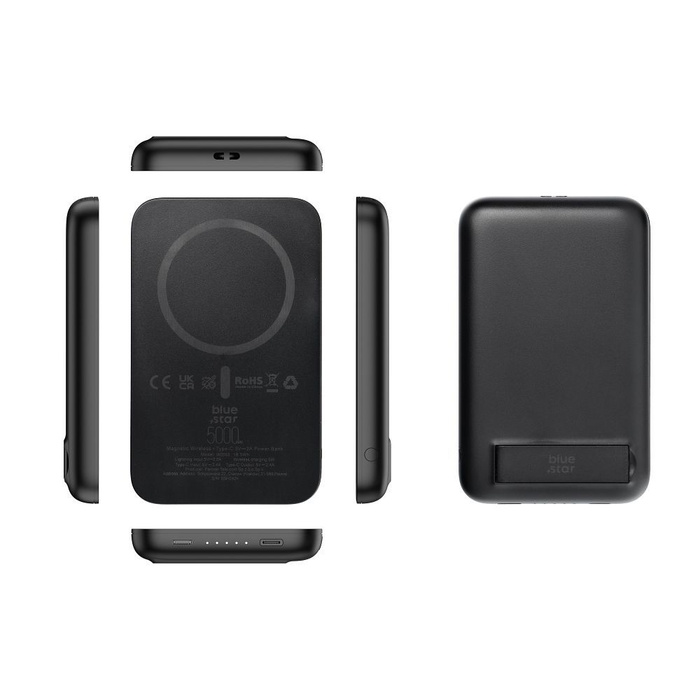 Powerbank zgodny z MagSafe Blue Star 5000 mAh 2A 5W W0553 czarny