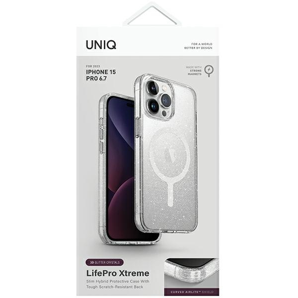 Etui UNIQ etui LifePro Xtreme iPhone 15 Pro Max 6.7" Magclick Charging przezroczysty/tinsel lucent Case