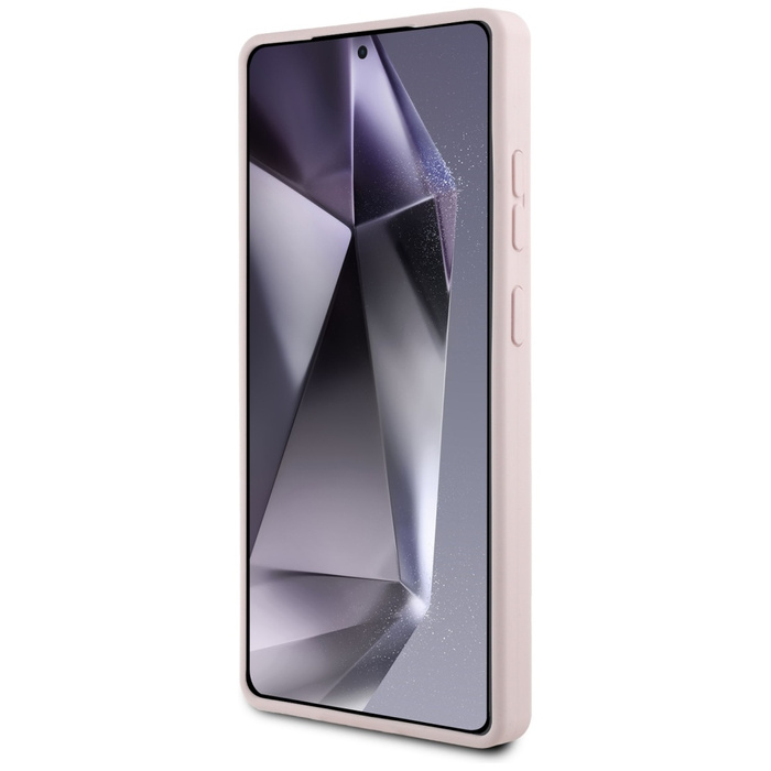 Etui Guess Silicone Big 4G Logo Bottom    Script Samsung Galaxy S25 Ultra różowy