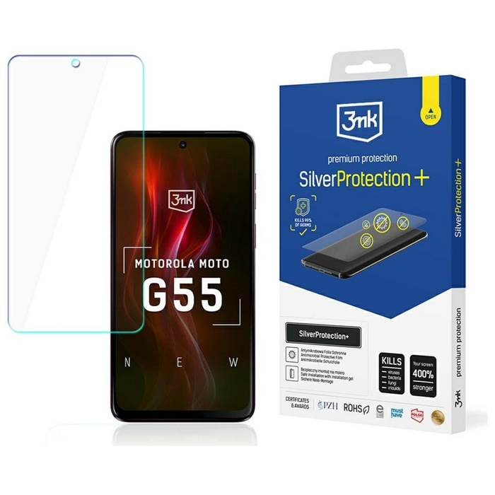 Folia antymikrobowa 3MK SilverProtect+   montowana na mokro do Motorola Moto G55 5G