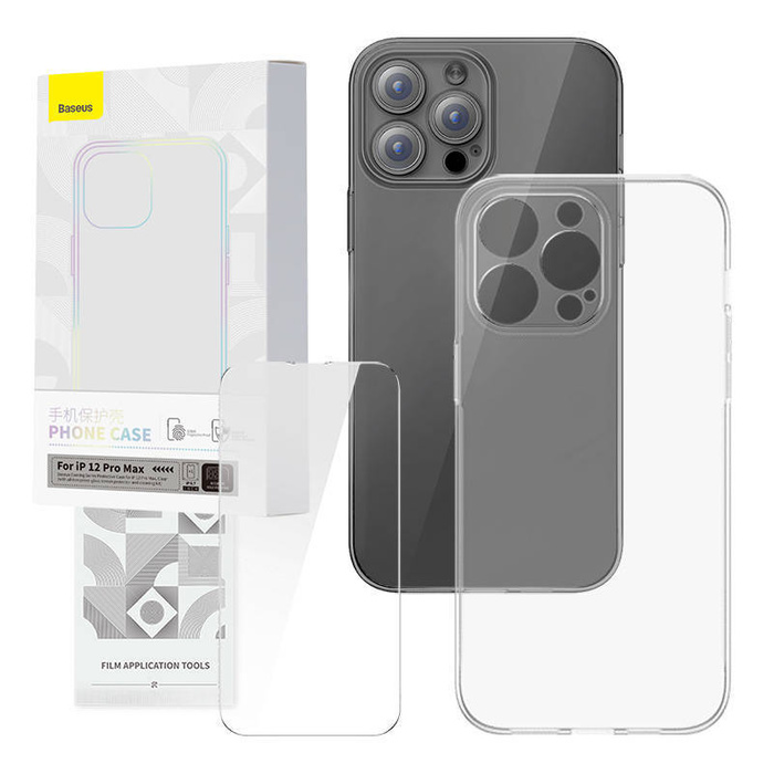 Etui Zestaw ochronny Baseus Corning przeźroczyste etui i szkło hartowane do iPhone 12 Pro Max Case