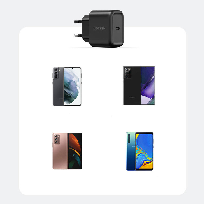 Ugreen ładowarka sieciowa USB Typ C 25W Power Delivery + kabel USB Typ C 2m czarny (50581)