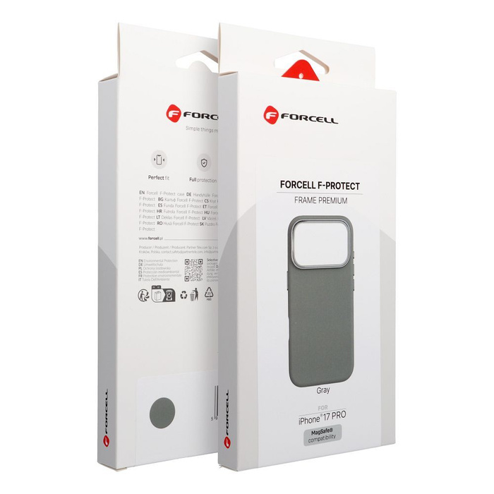 Etui na iPhone 16 PRO MAX Forcell F-Protect Frame Premium zgodny z MagSafe szary 0INT
