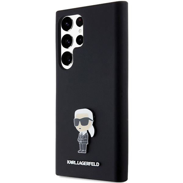 Etui Karl Lagerfeld KLHCS24LSMHKNPK S24 Ultra S928 czarny/black Silicone Ikonik Metal Pin
