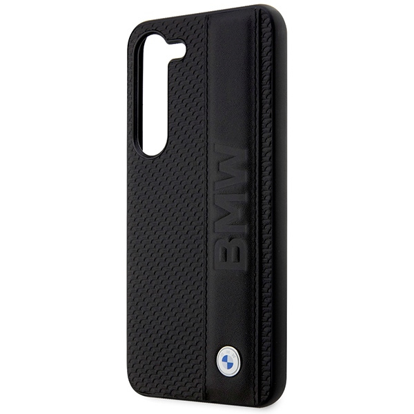 Etui BMW BMHCS23M22RDPK S23 Plus S916 czarny/black hardcase Leather Textured & Stripe