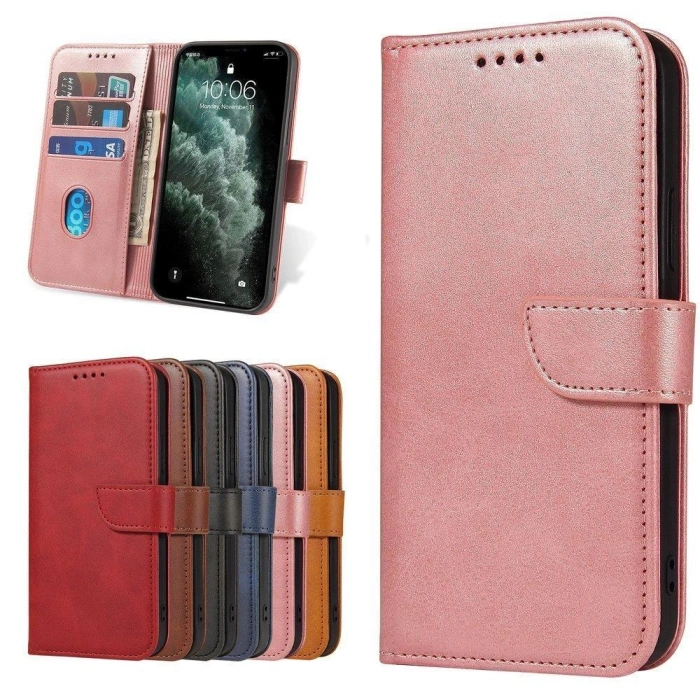 Magnet Case elegancki futerał etui pokrowiec z klapką i funkcją podstawki Xiaomi Redmi Note 11 Pro 5G / 11 Pro różowy