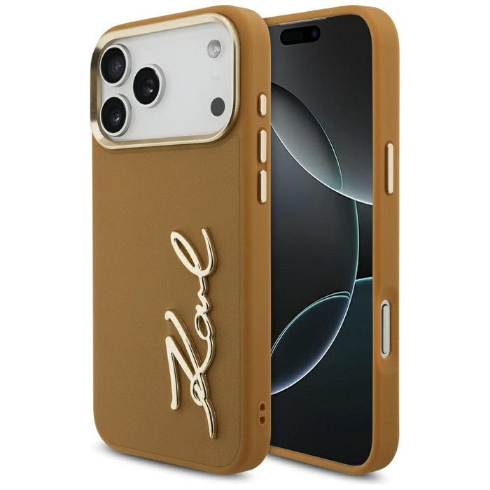 Etui Karl Lagerfeld Karl Script Logo do  iPhone 17 Pro Max brązowy