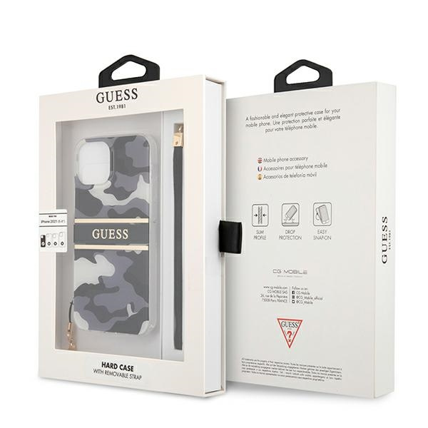 Etui GUESS Apple iPhone 13 Mini Camo Strap Collection Czarny Hardcase