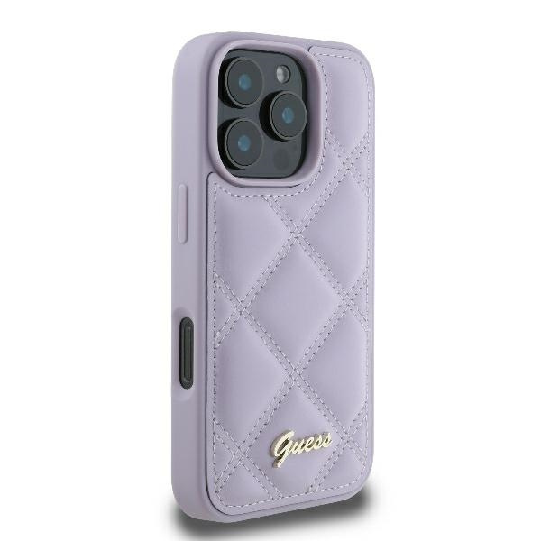 Etui Guess iPhone 16 Pro 6.3" jasnofioletowy/light purple hardcase Quilted Metal Logo