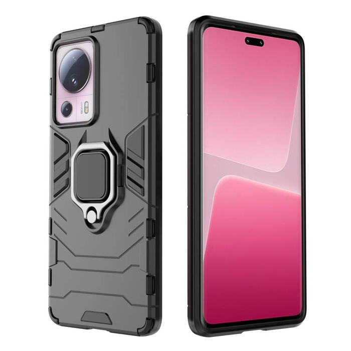 Etui Ring Armor etui do Xiaomi 13 Lite pancerny pokrowiec uchwyt magnetyczny ring czarne Case