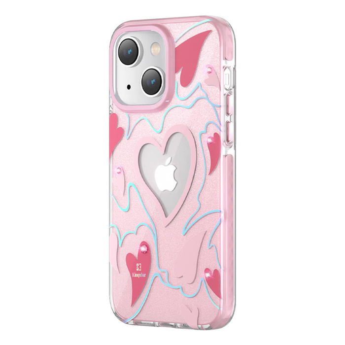 Etui Kingxbar Heart Star Series Etui iPhone 14 Plus Pokrowiec Obudowa Na Tył Plecki Pink Heart Case