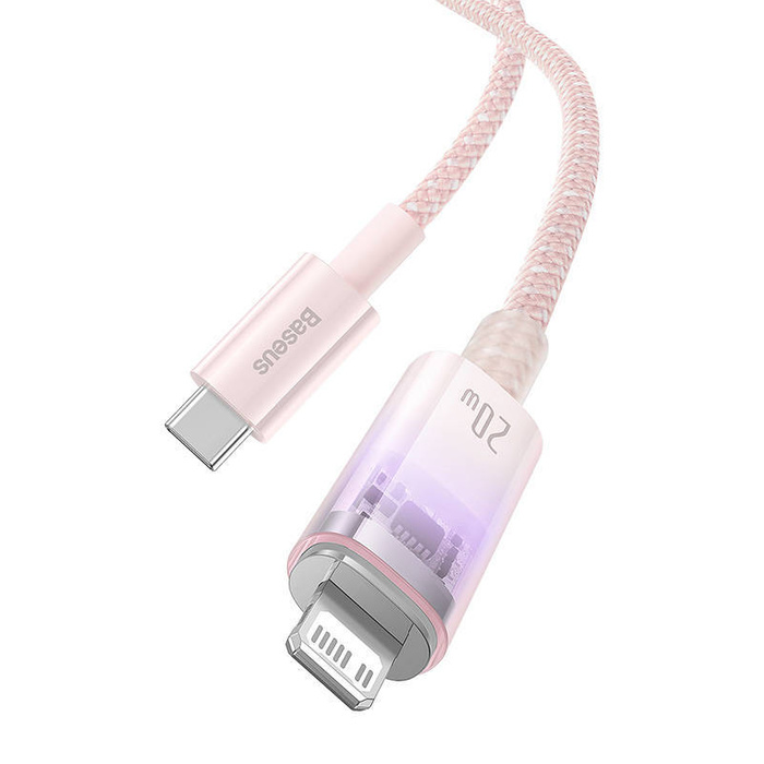 Kabel szybko ładujący Baseus USB-C do Lightning  Explorer Series 20W 2m (różowy)