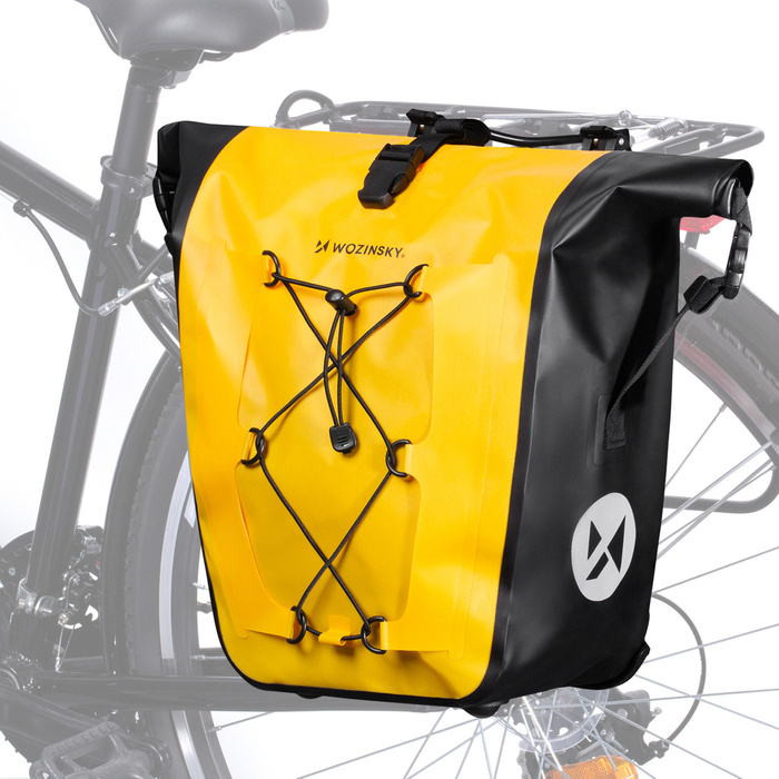 Wozinsky wodoodporna torba rowerowa sakwa na bagażnik 25l żółty (WBB24YE)