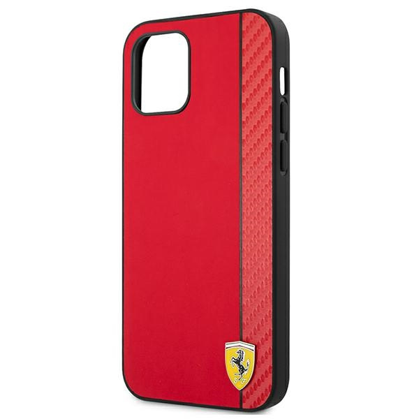 Etui FERRARI Apple iPhone 12 Pro Max On Track Carbon Stripe Czerwony Hardcase