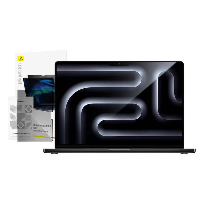Szkło hartowane Baseus Magic Drawing dla MacBook Pro 14" (2021/2023) + zestaw czyszczący (przeźroczysty)