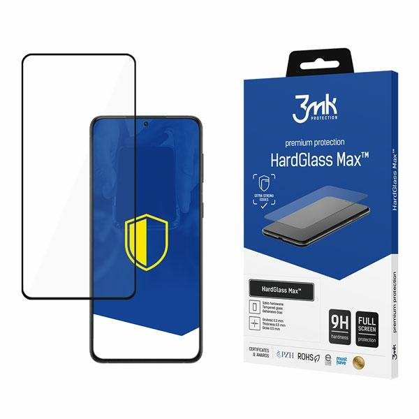 Szkło Hartowane 3MK Samsung Galaxy S22 Plus FullScreen Czarny HardGlass Max