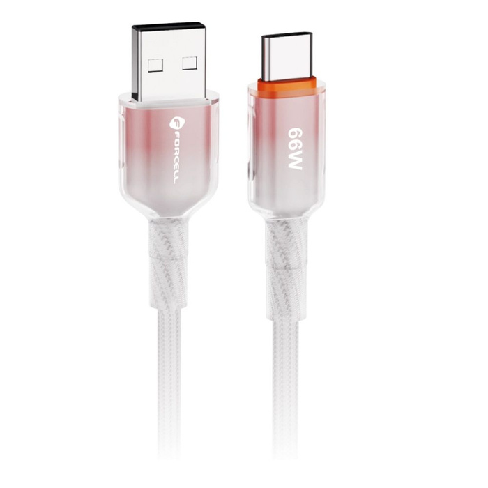 Kabel USB A do USB C Forcell F-Energy QC4.0 3A 66W Gradient 1 m C352 biały