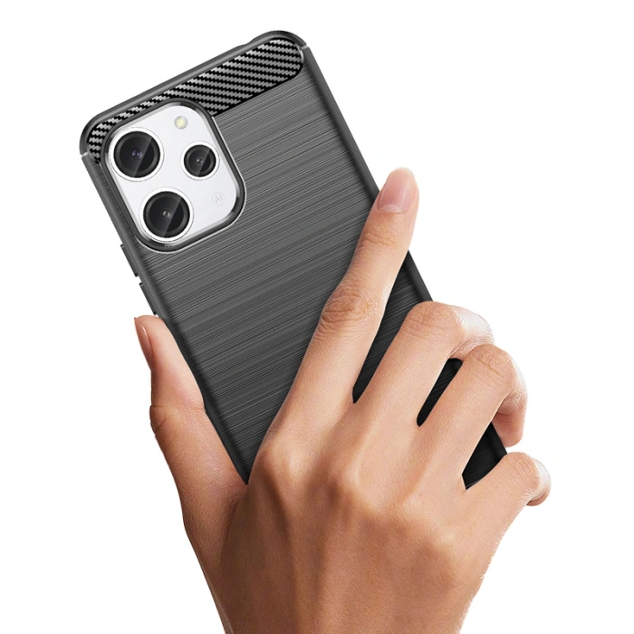 Elastyczne etui wzór karbon do Xiaomi Redmi 12 Carbon Case - czarne