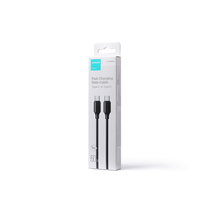 Joyroom kabel USB-C - USB-C 480Mb/s 60W 1m czarny (S-CC060A9)