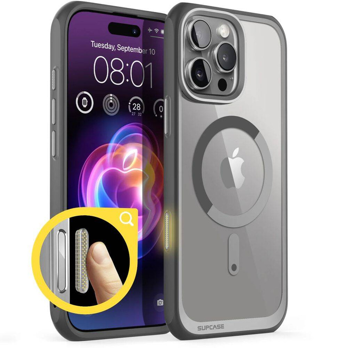 ETUI SUPCASE UB MAG MAGSAFE IPHONE 16 PRO MAX GREY
