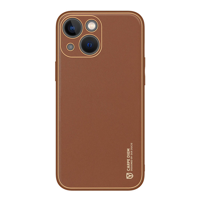 Dux Ducis Yolo etui iPhone 14 Plus elegancki pokrowiec ze skóry ekologicznej brązowy